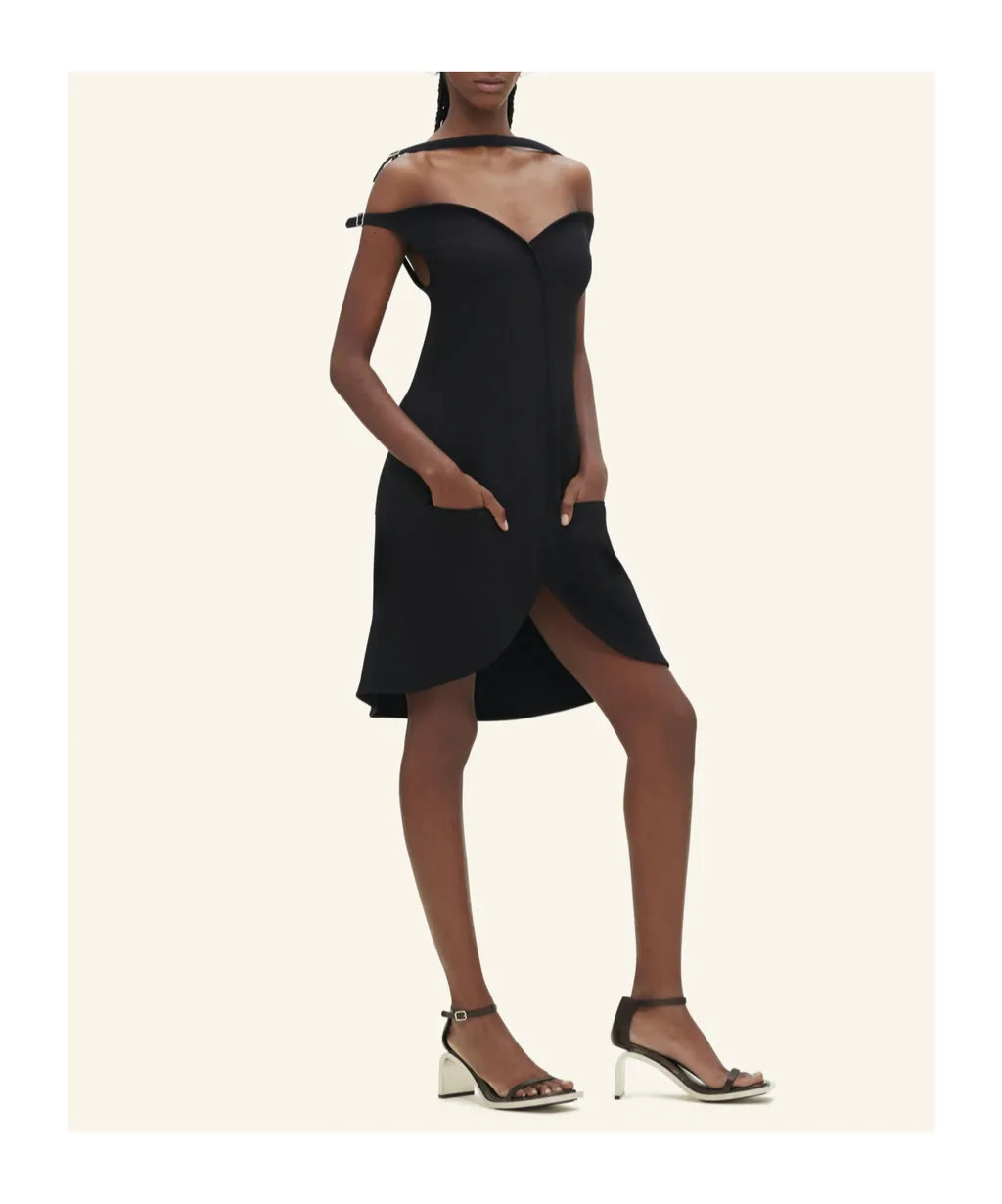Ellipse Crepe Bustier Mini Dress