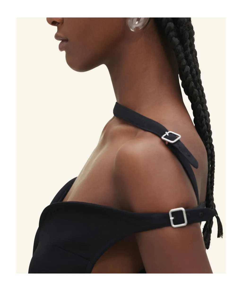 Ellipse Crepe Bustier Mini Dress