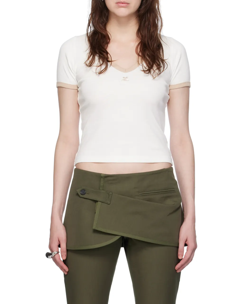 Contrast V-Neck T-Shirt
