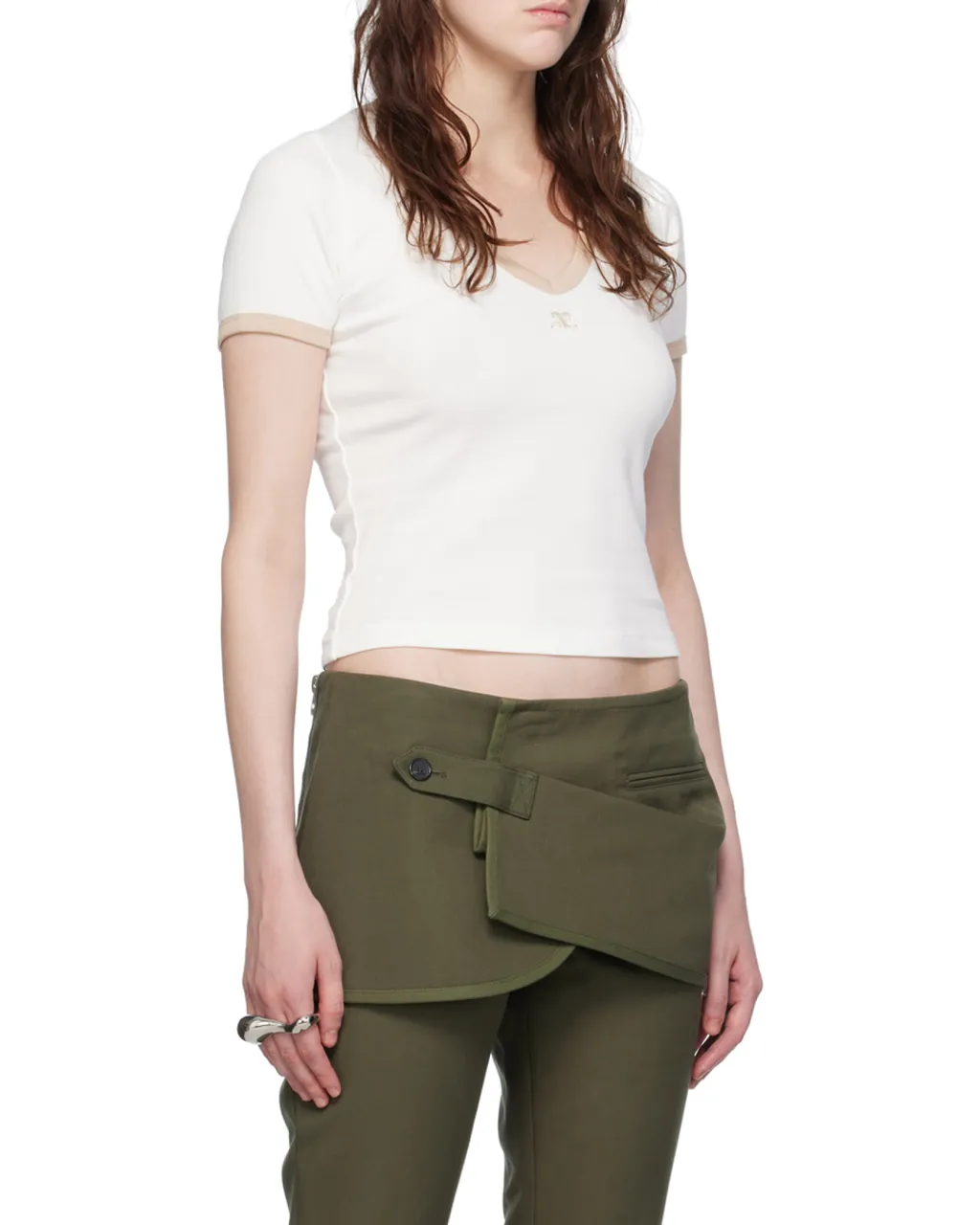 Contrast V-Neck T-Shirt