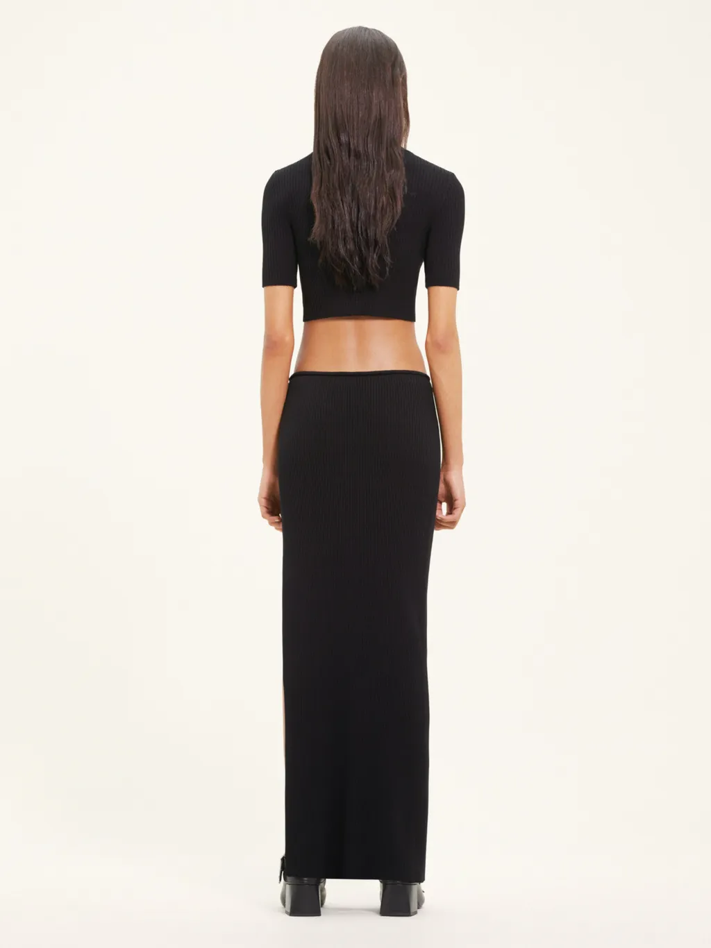 Tube Rib Knit Long Skirt