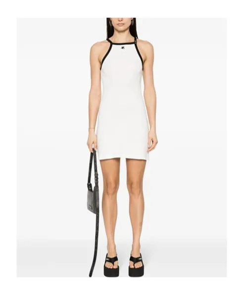 Buckle Detailed Halter-Neck Dress