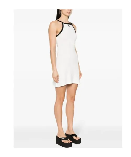 Buckle Detailed Halter-Neck Dress