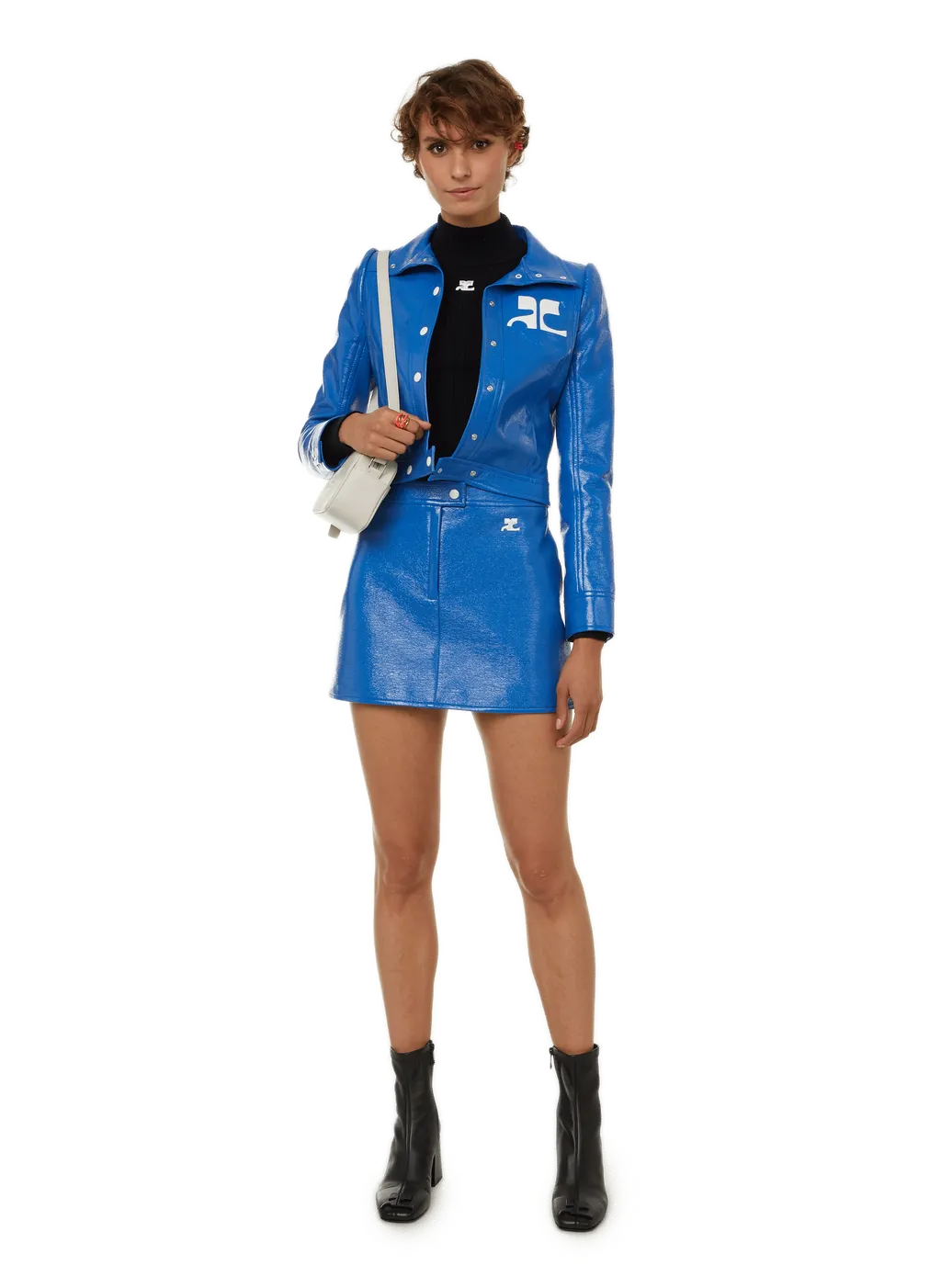 Vinyl Straight Hem Cropped Jacket