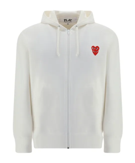 Heart Patch Zipped Sweatshirt