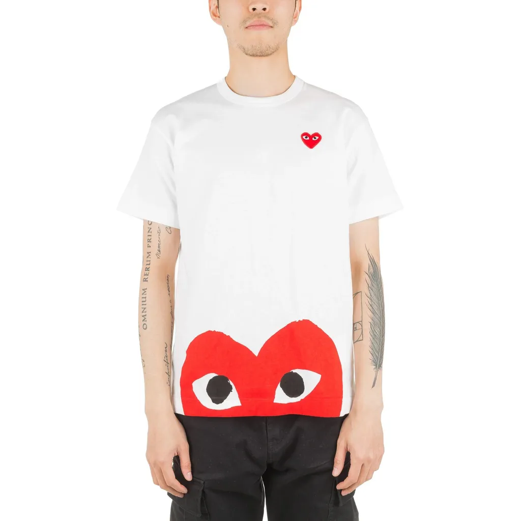 Heart-Printed Crewneck T-Shirt