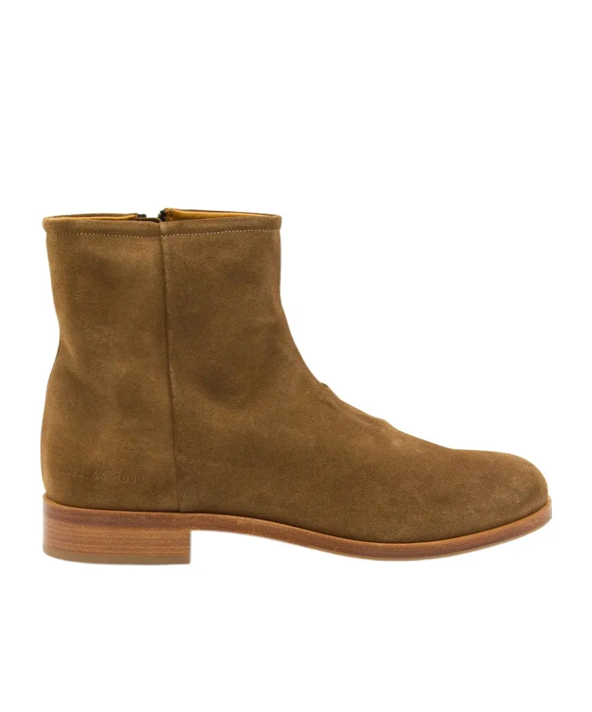 Zippered Suede Boot
