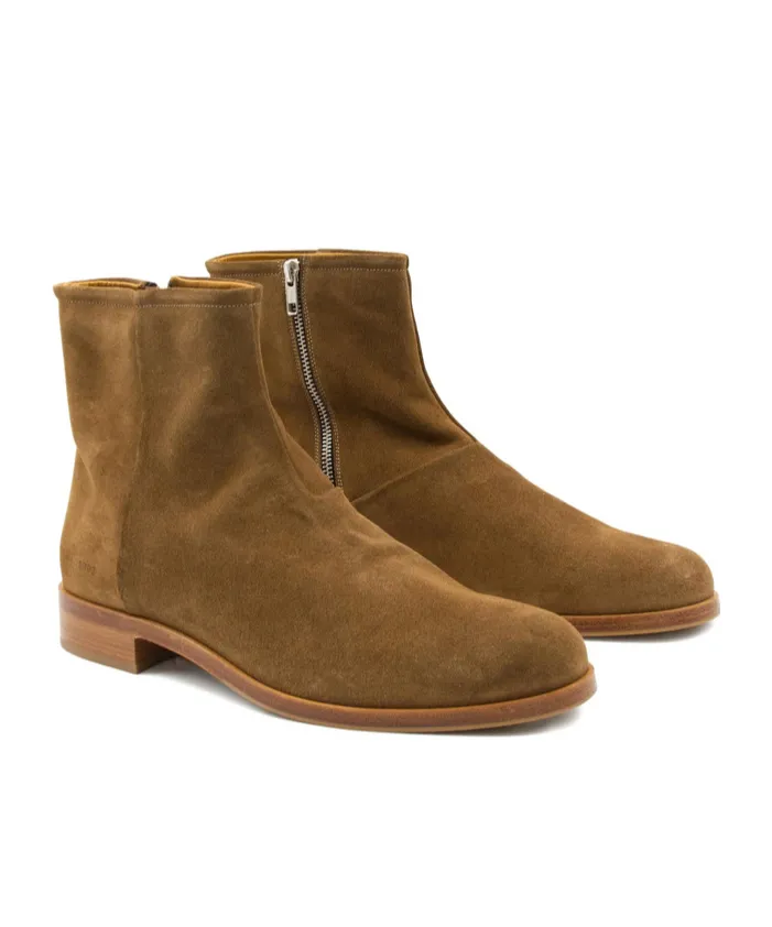 Zippered Suede Boot