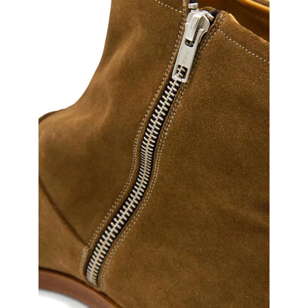 Zippered Suede Boot