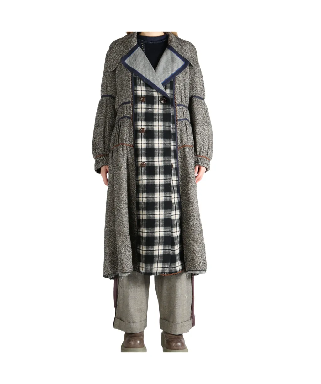 Checked Wool Coat