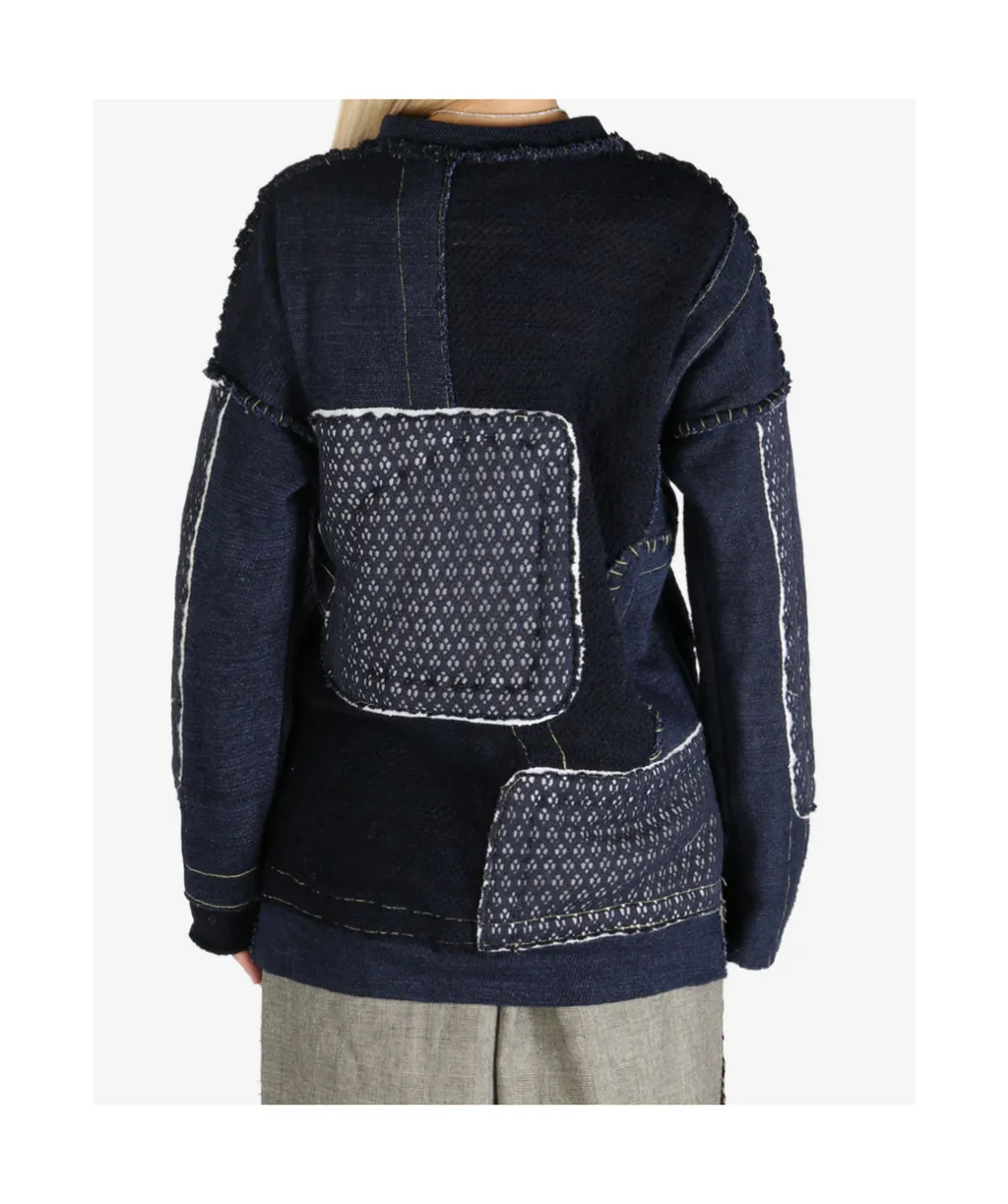 Patchwork Long-Sleeve Sweater