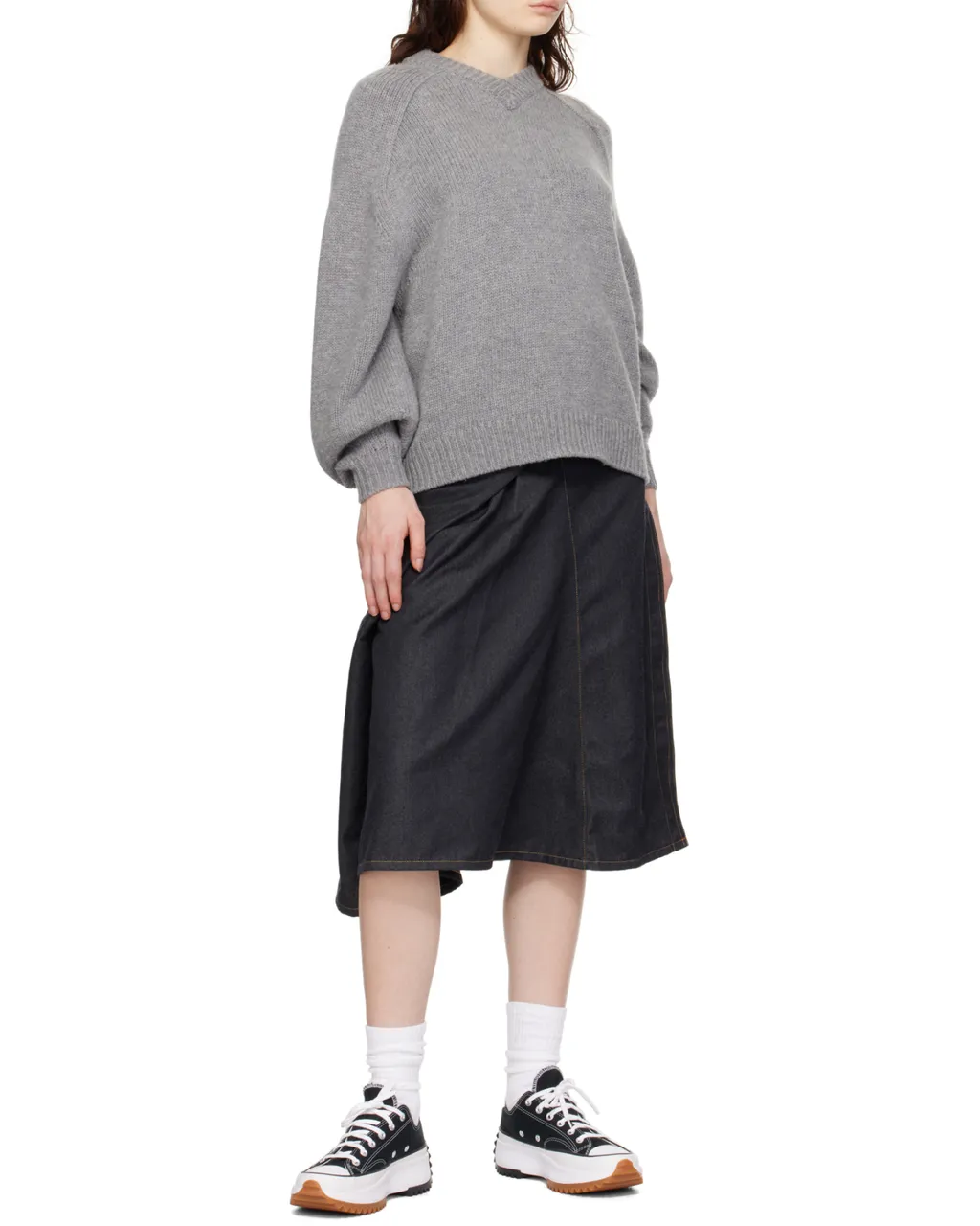 Logo-Spliced Lace-Up Sneakers