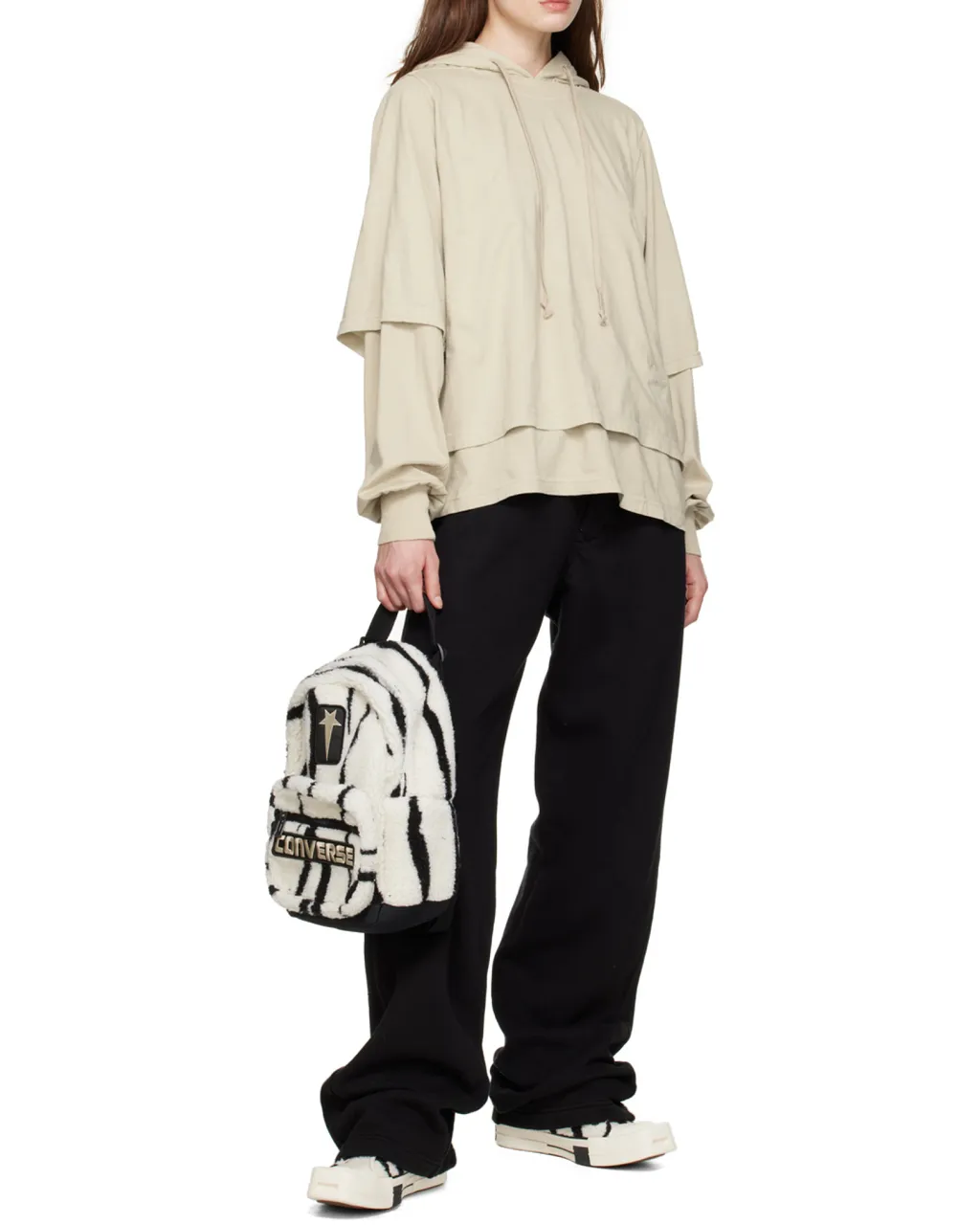 Square-Toe Shearling Sneakers