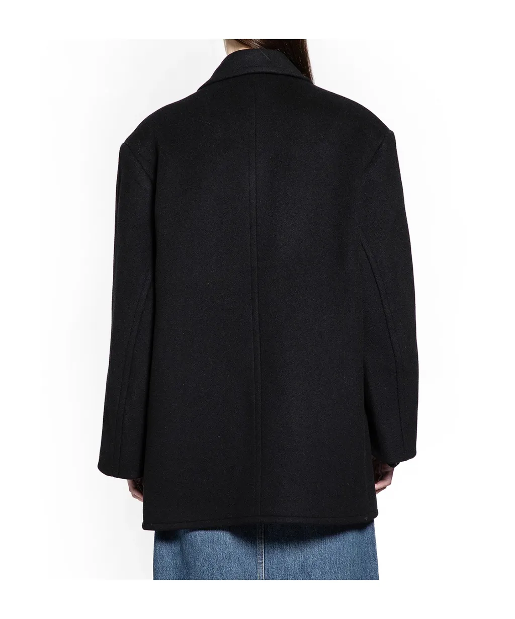 Collarless Long-Sleeve Coat