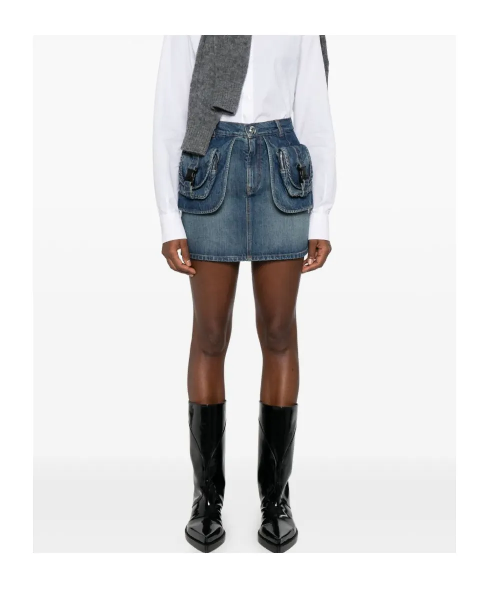 Denim Cargo Skirt