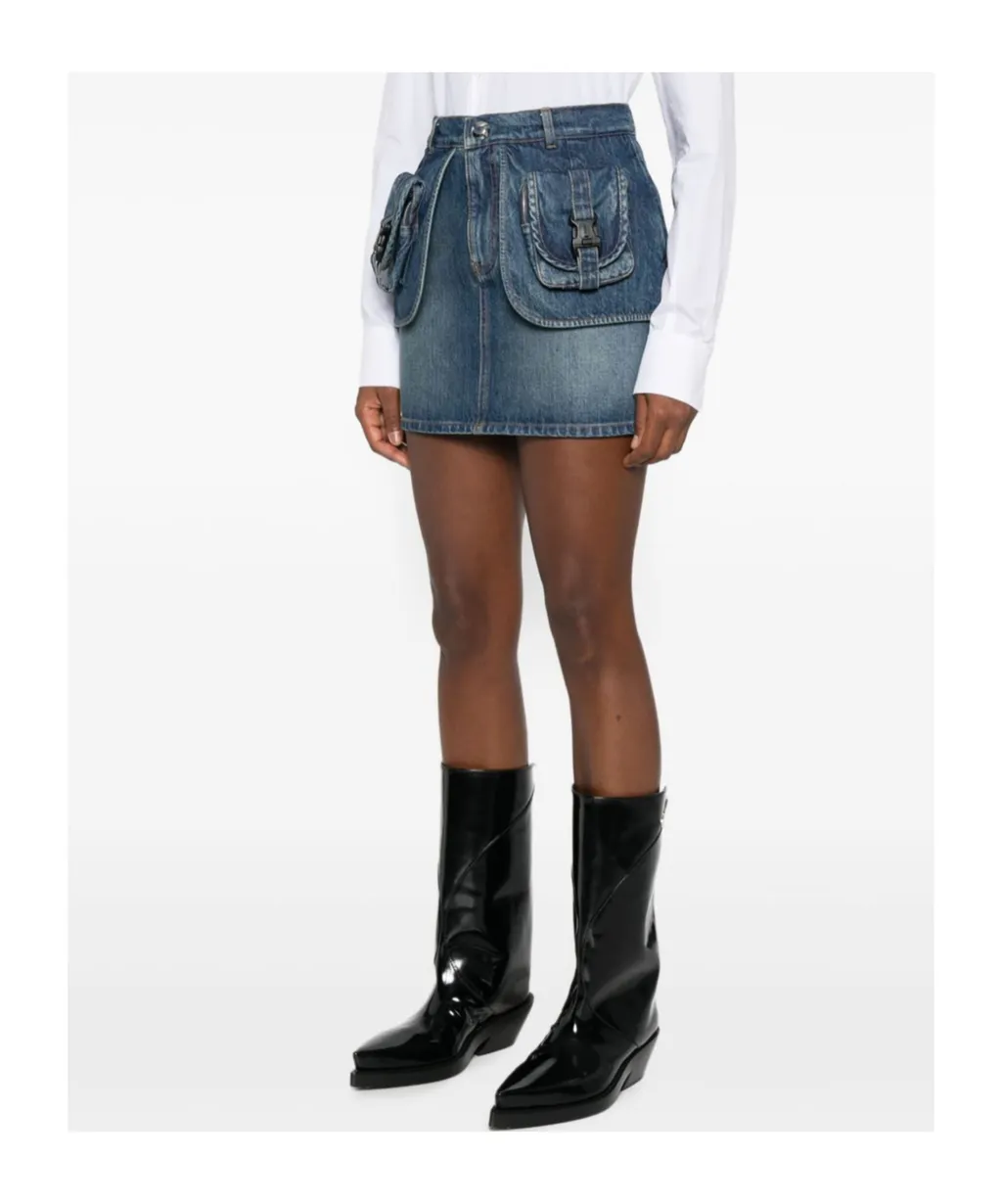 Denim Cargo Skirt