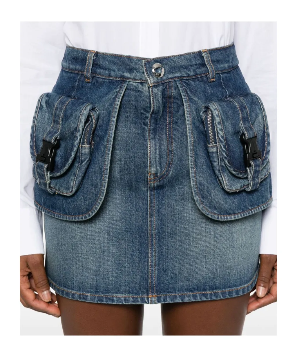 Denim Cargo Skirt