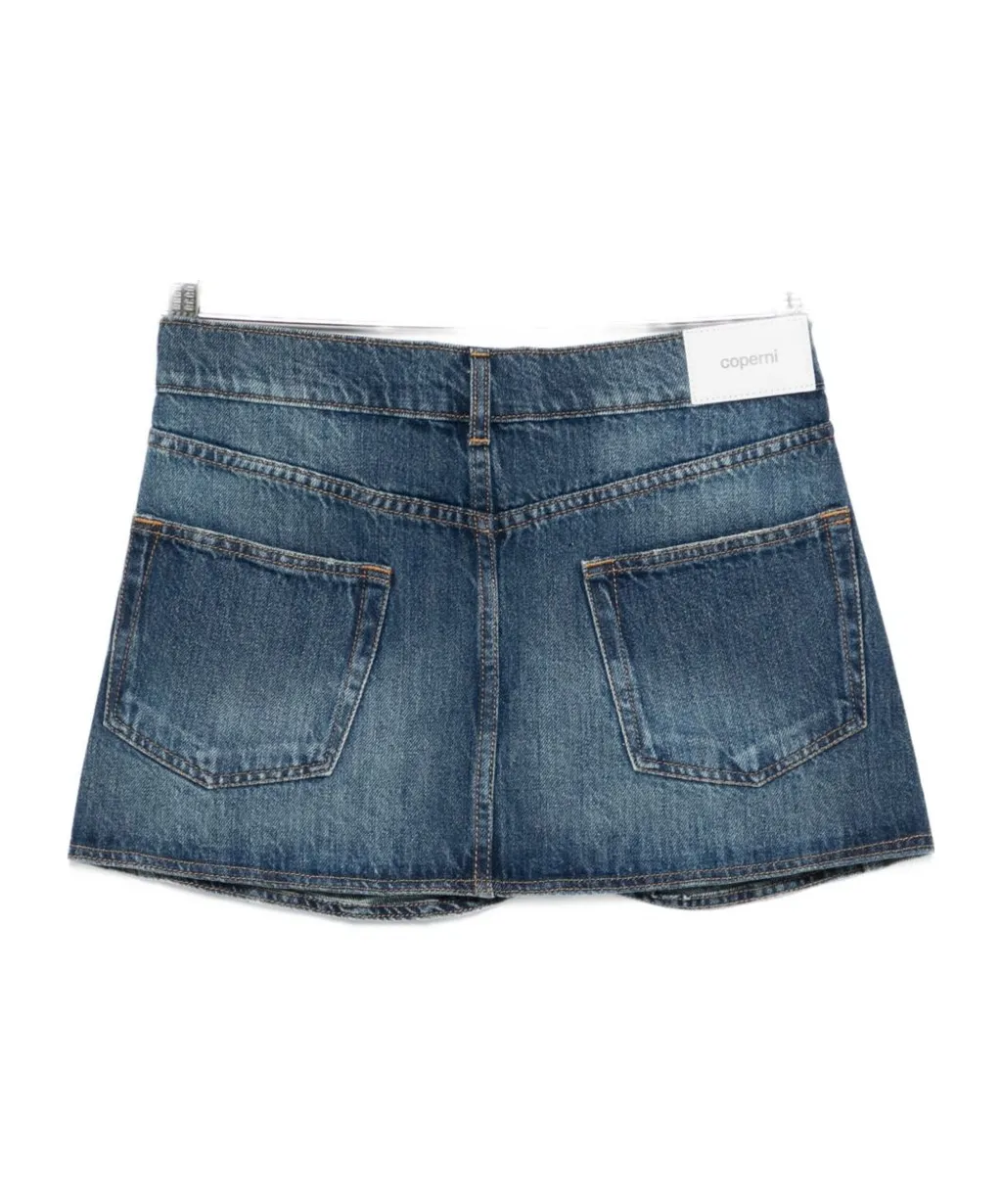 Wrap-Design Denim Skirt