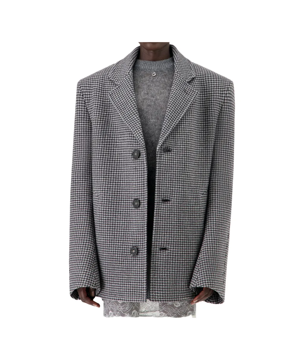 Single-Breasted Long-Sleeve Coat