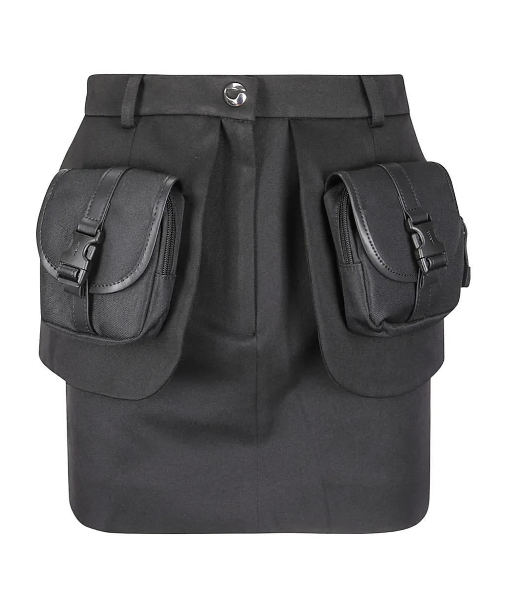 Pocket Detailed Basque Mini Skirt
