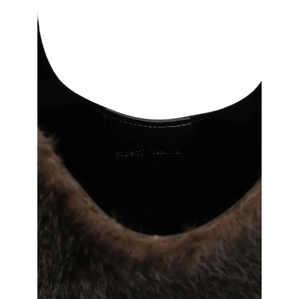 Heart-Shaped Open Top Fur Tote Bag