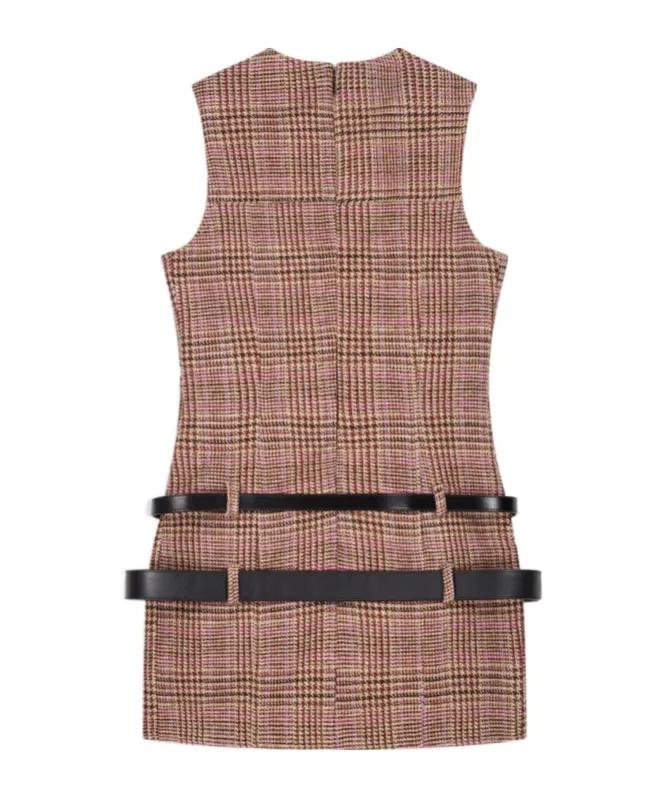 Check Belted Dress
