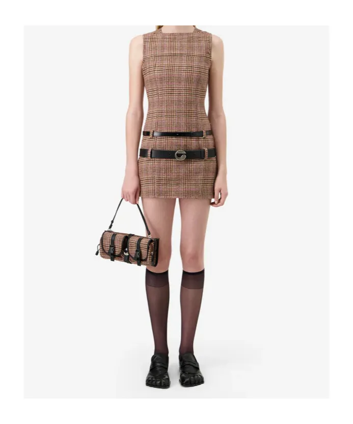 Check Belted Dress