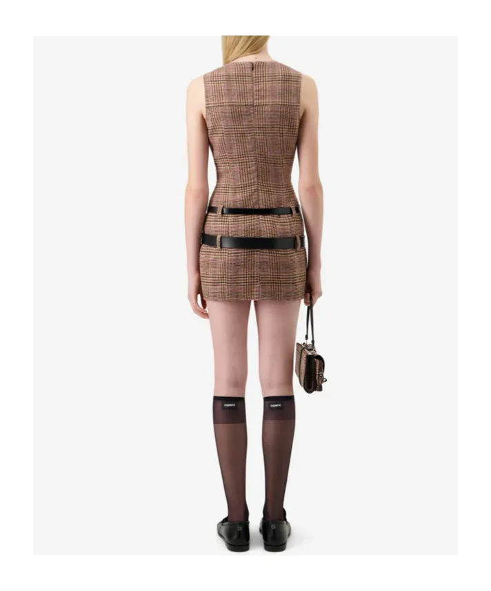 Check Belted Dress