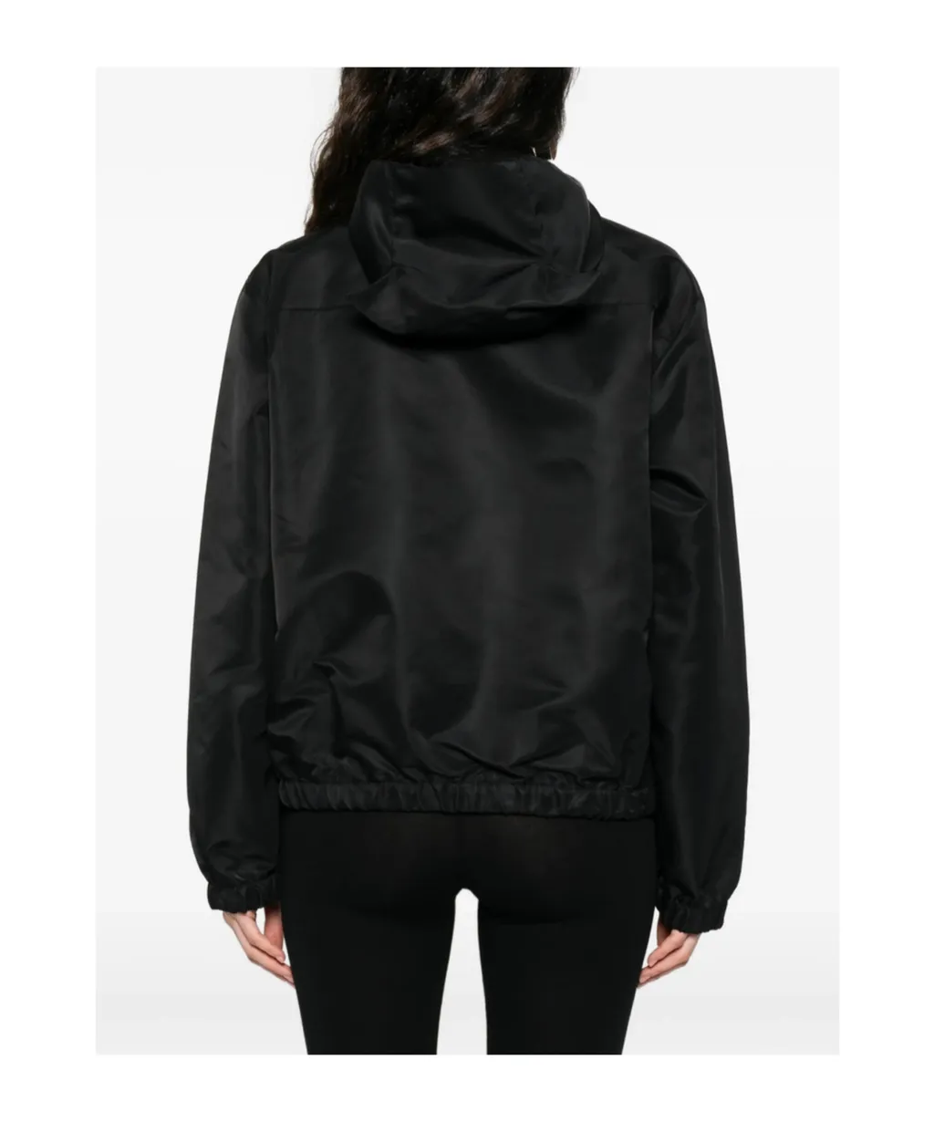 Hooded Drawstring Hem Zip-Front Jacket