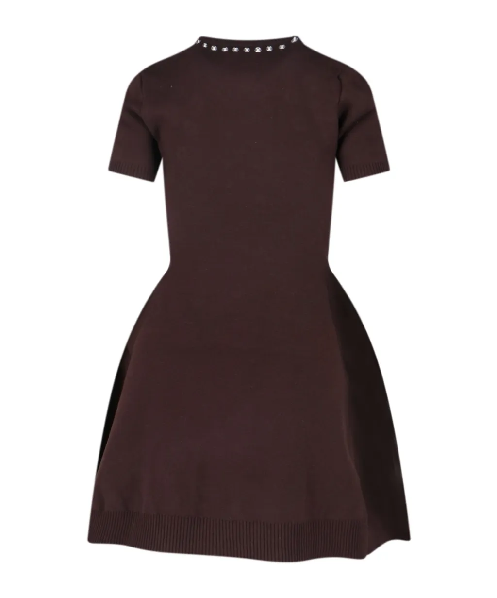 Embellished Short-Sleeve Mini Dress