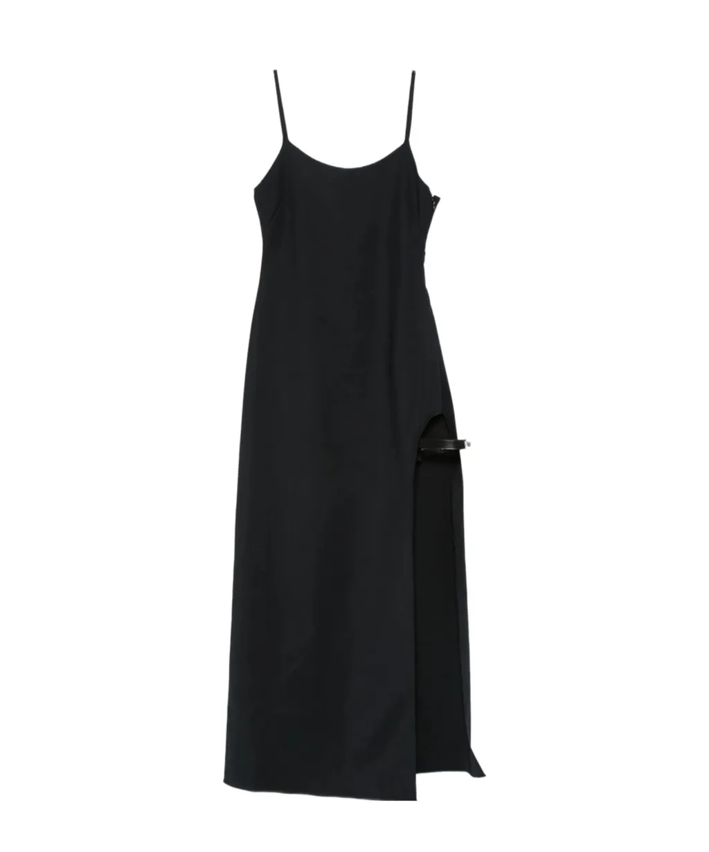 Side-Split Strap Midi Dress