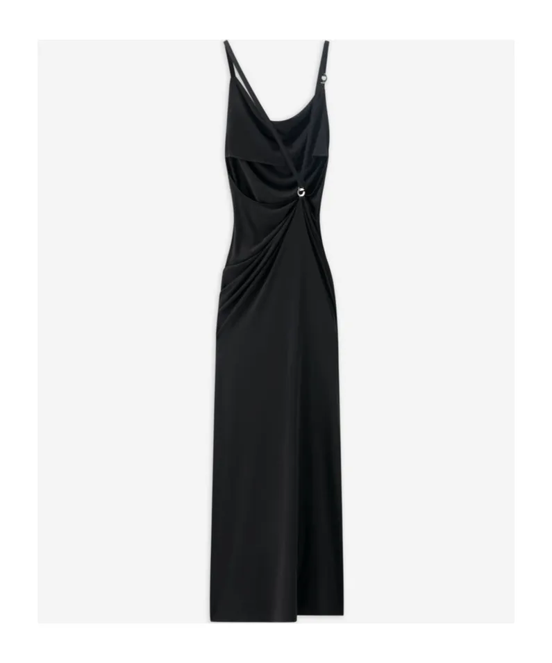 Cowl-Neck Strap Dress