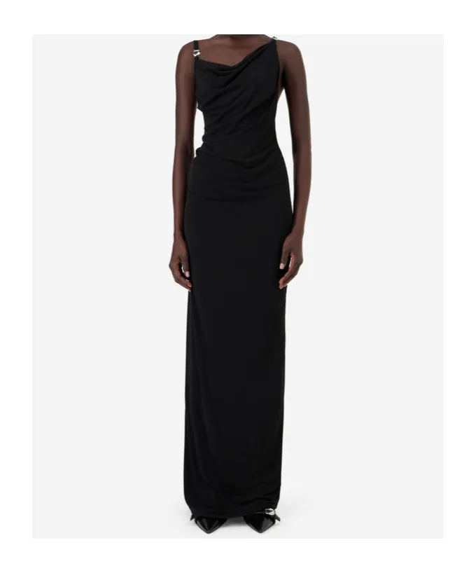 Cowl-Neck Strap Dress