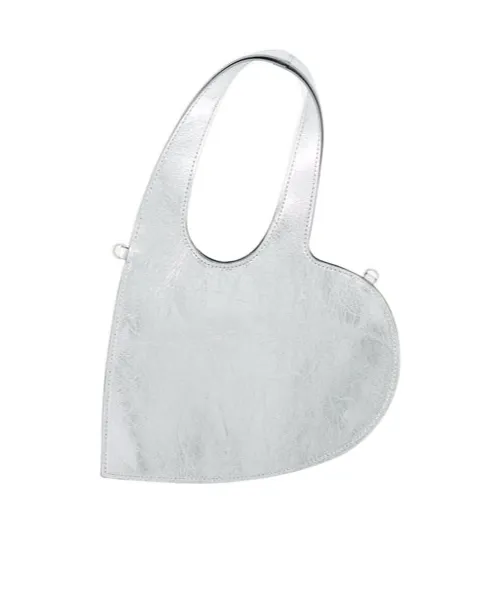 Metallic Effect Mini Heart Tote Bag