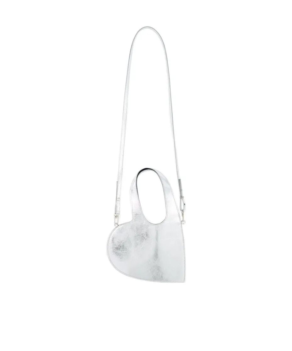 Metallic Effect Mini Heart Tote Bag
