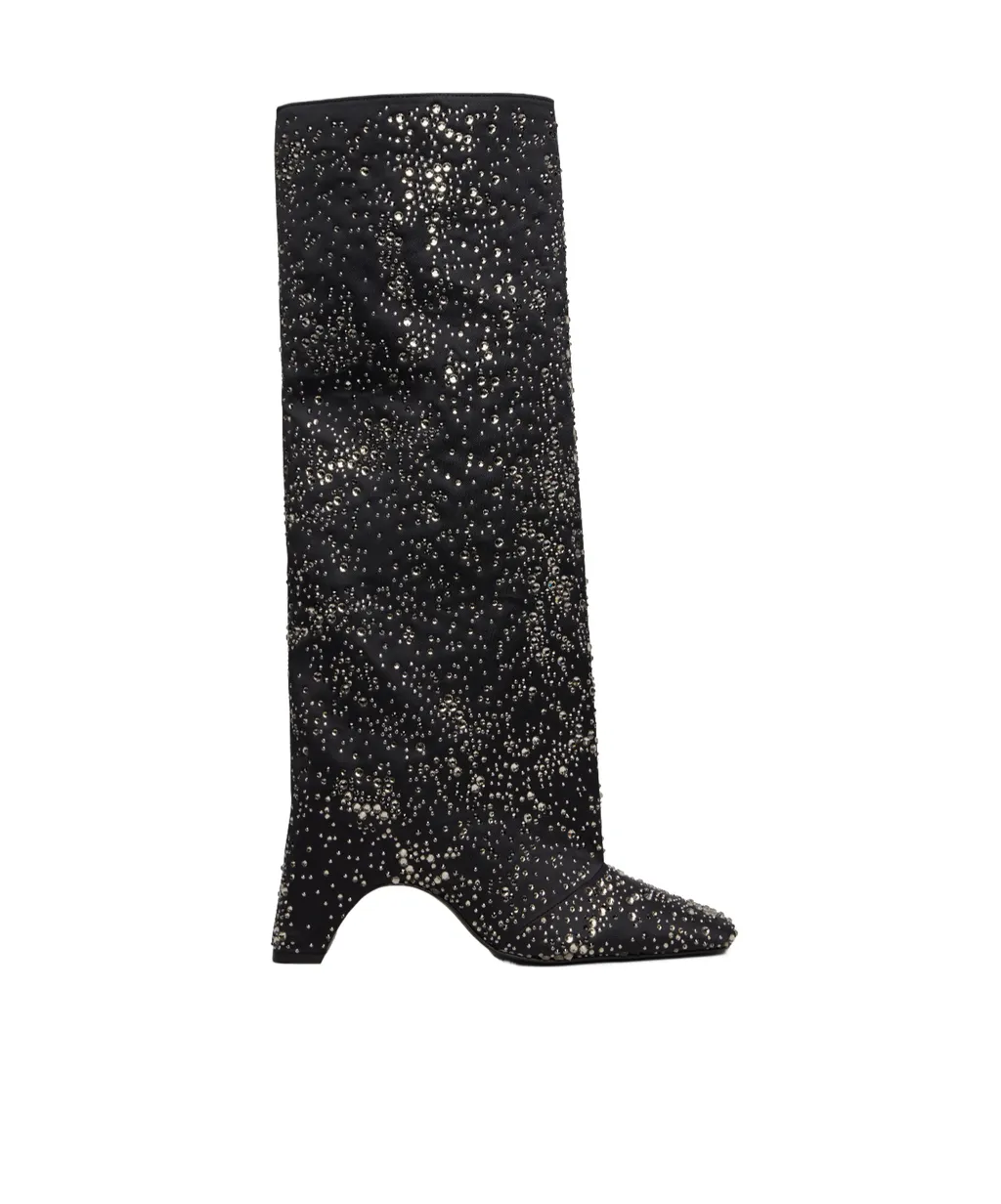 Crystal-Embellished Bridge Tall Boots