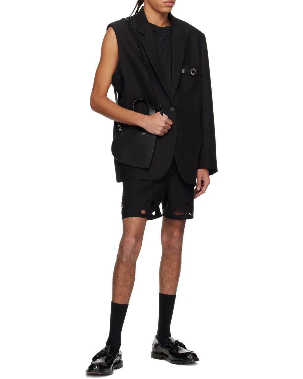 Petal Embroidered Cut-Out Shorts