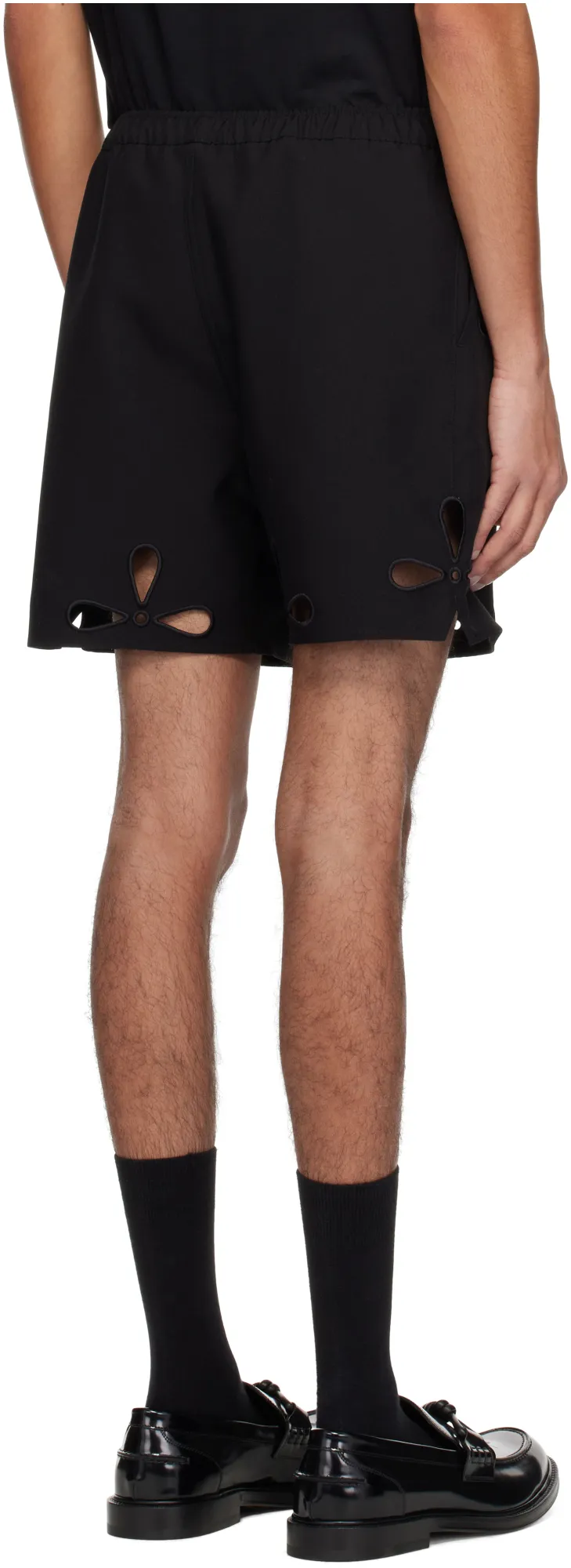 Petal Embroidered Cut-Out Shorts