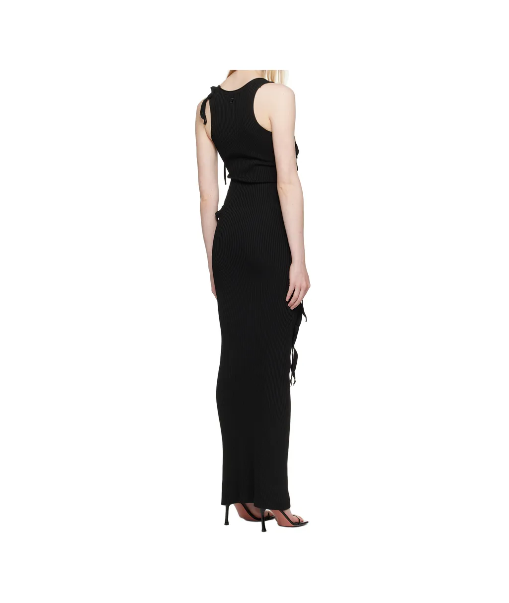 Ribbon-Detail Knitted Maxi Dress