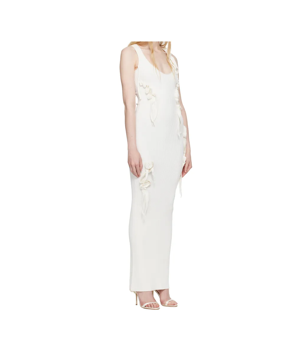 Ribbon-Detail Knitted Maxi Dress