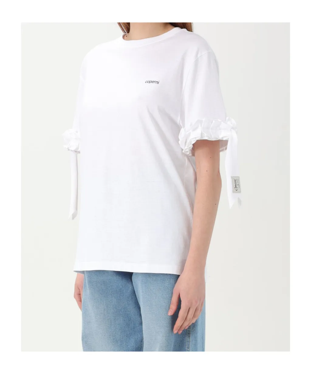 Logo-Print Ruffle-Trim T-Shirt
