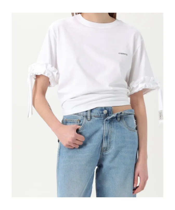 Logo-Print Ruffle-Trim T-Shirt