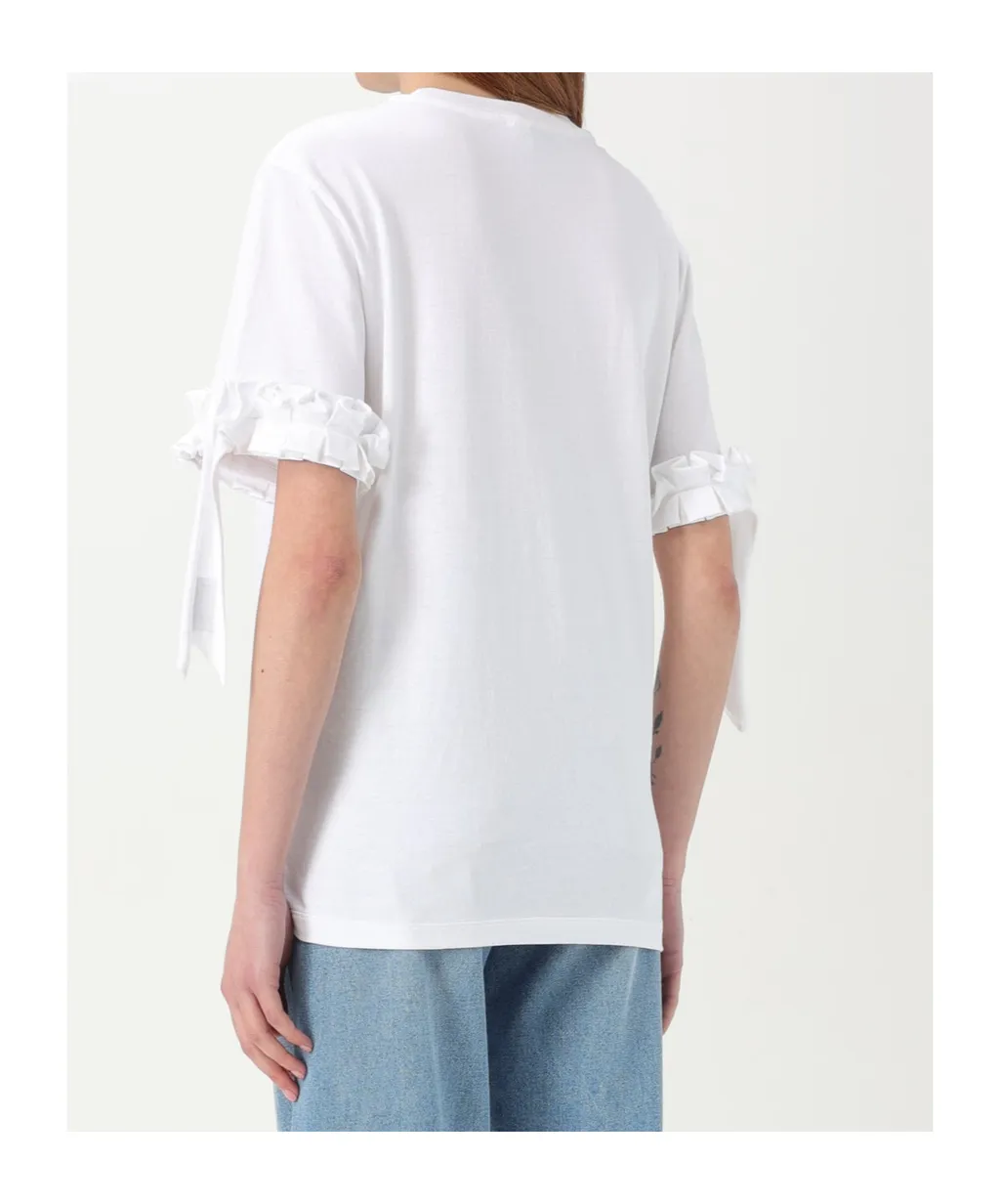 Logo-Print Ruffle-Trim T-Shirt