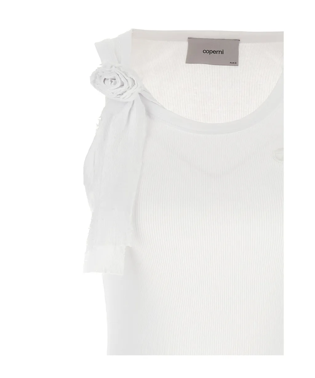 Distressed Rose Sleeveless Tank Top