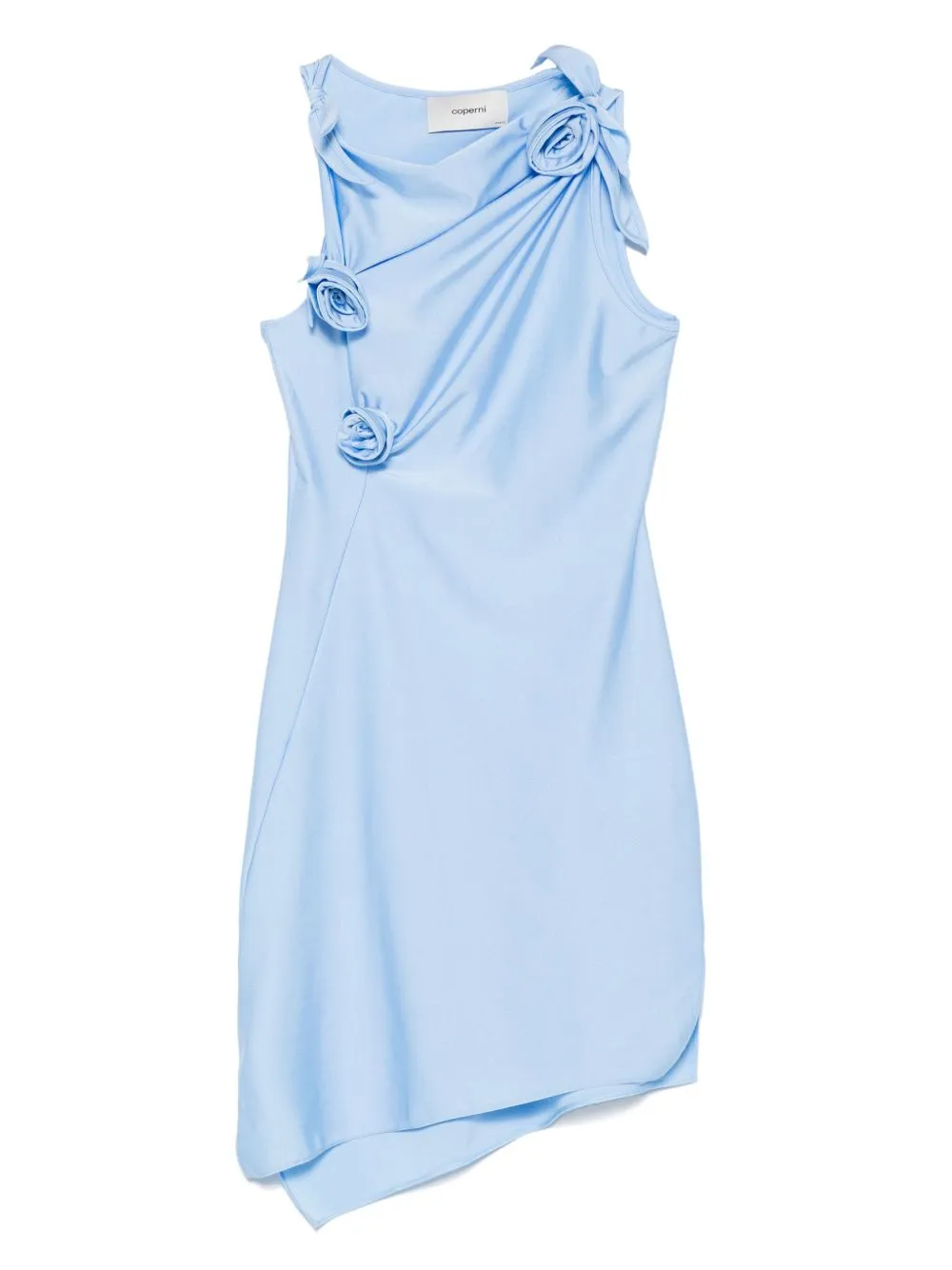 Asymmetric Flower Mini Dress