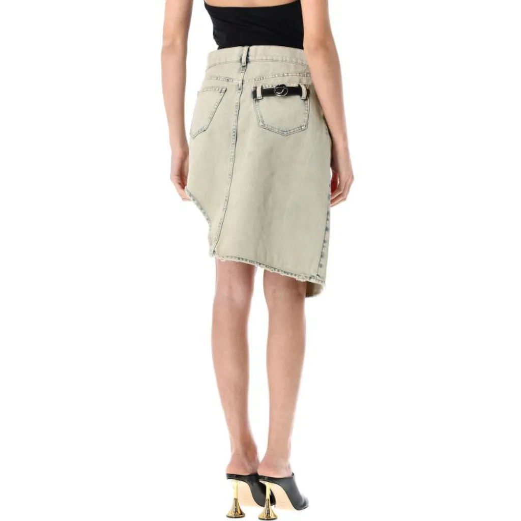 Denim Skirt With Multiple Pockets