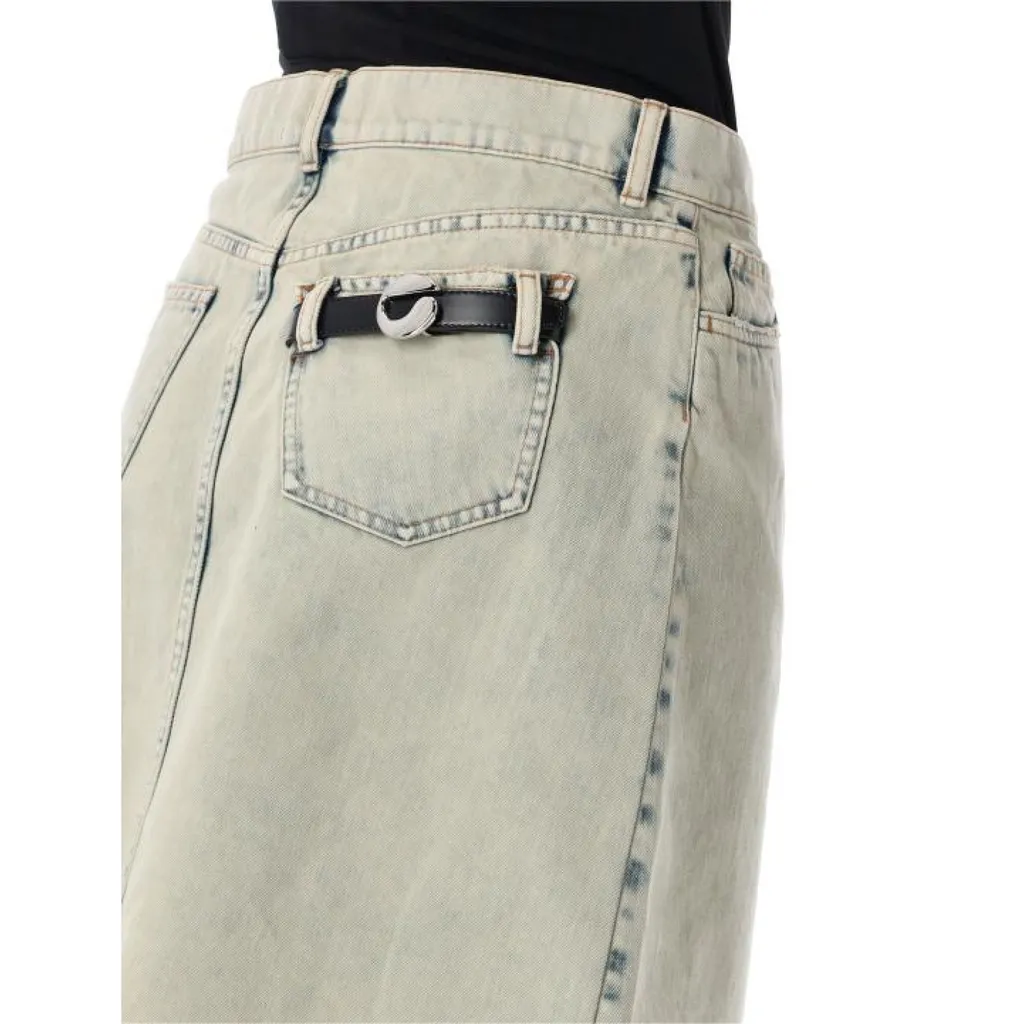 Denim Skirt With Multiple Pockets