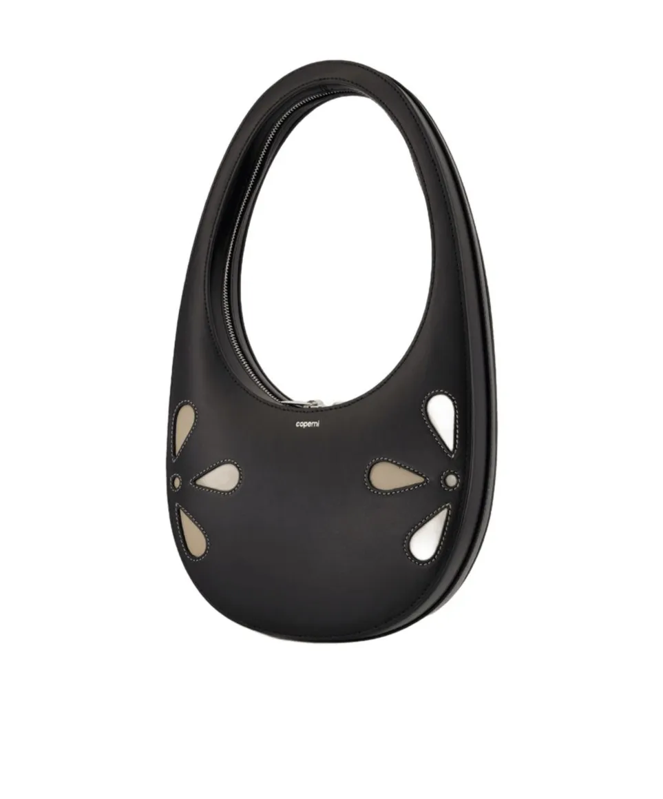 Logo Printed Swipe Tote Bag