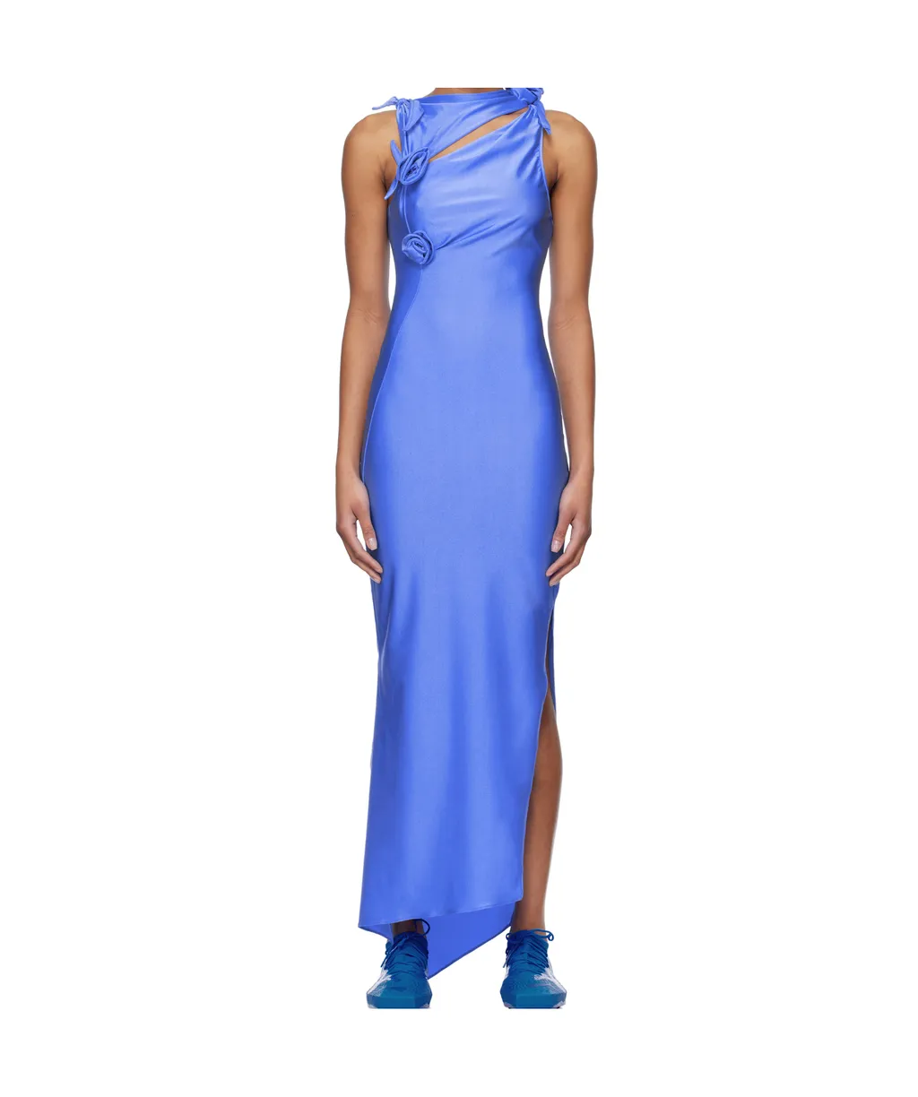 Asymmetric Flower Maxi Dress