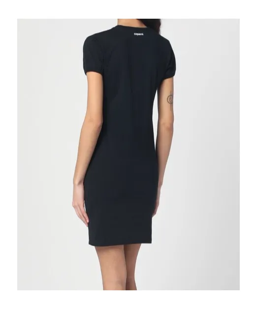Gathered Heart-Motif Crewneck Mini Dress